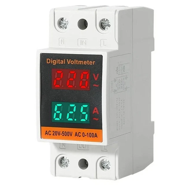 Voltmètre Modulaire GEYA AC 80-500V - Monophasé/Triphasé - Affichage LED 220V/380V - Neuf