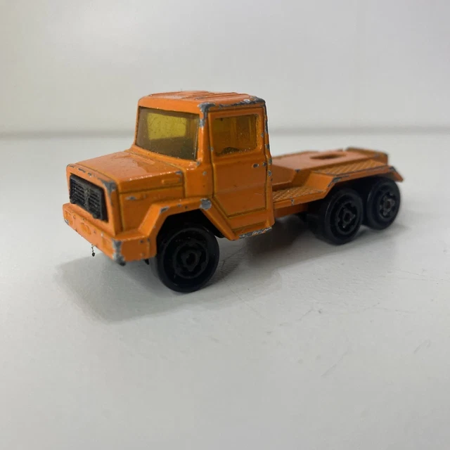 Camion De Service Majorette Vintage - Orange - 1/80 France Voiture En Métal