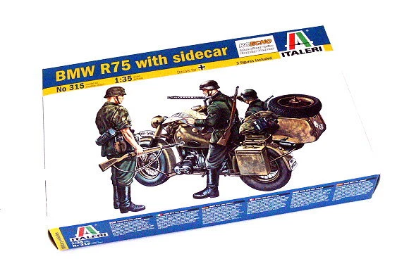 ITALERI MODELLO MILITARE 1/35 BMW R75 con Sidecar Scala Hobby 315 T0315 ...