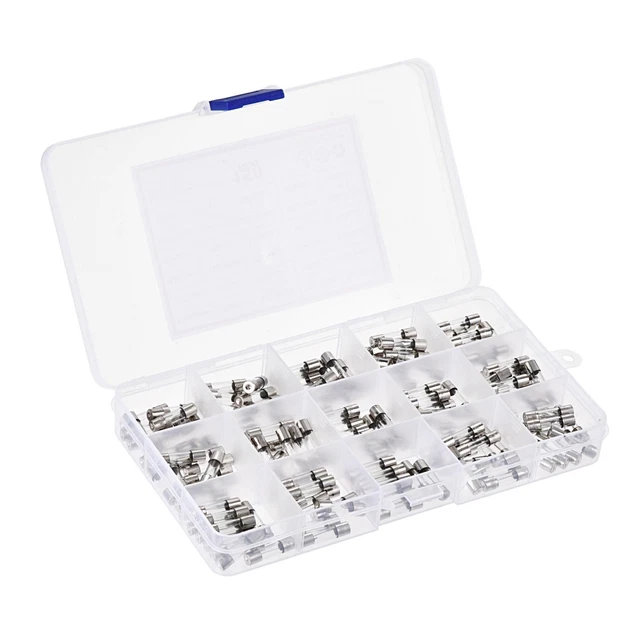 0.1A - 20A 250V 5x20mm Fusion Rapide 15 Value 150Pcs Verre Fusibles Kit