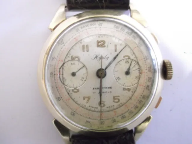 montre watch hyaly chronograph landeron 148 vintage 1950