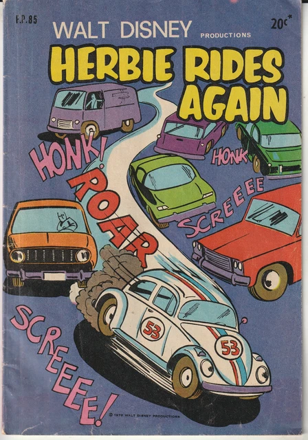 AUSTRALIAN WALT DISNEY'S Comic F.P. #85 Herbie Rides Again - Wogan 1974 ...