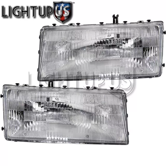 Left Right Pair Head Lights for 1989-1995 CHRYSLER LEBARON DODGE SPIRIT ACCLAIM