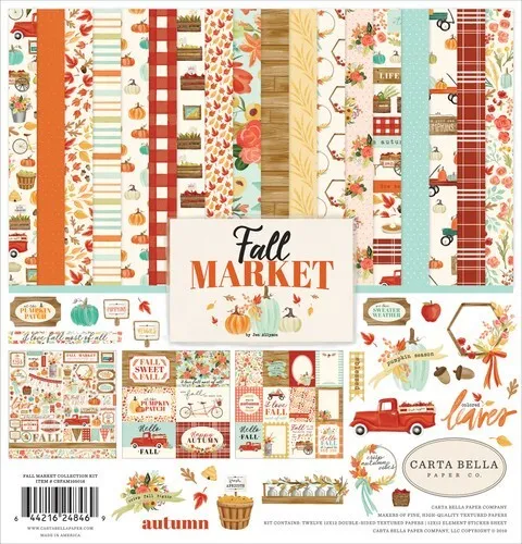 Kit de colección Fall Market 12""X12"" - Hermosa tarjeta nuevo en paquete