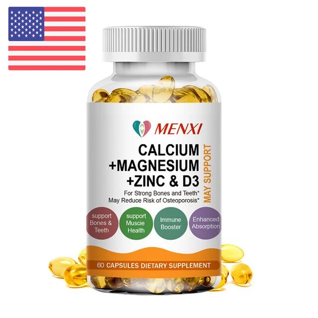 ZINC CALCIUM MAGNESIUM & Vitamin D Complex Supplement 60 Vegetarian