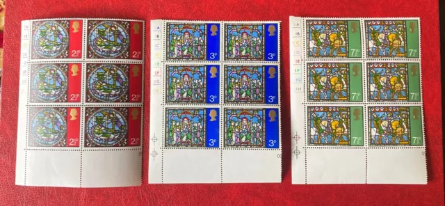 GB Stamp Set 1971 Christmas MNH Corner Margin With Colour Letters