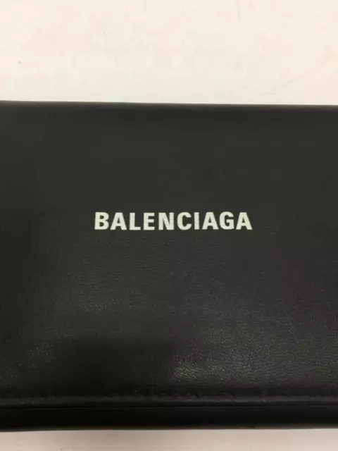 Balenciaga long wallet black leather length 10 width 19 men's 3