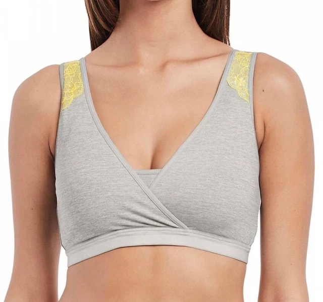 Freya Chi Nursing Bra S Mineral Grey Maternity Drop Full Cup Feeding Lace 3901