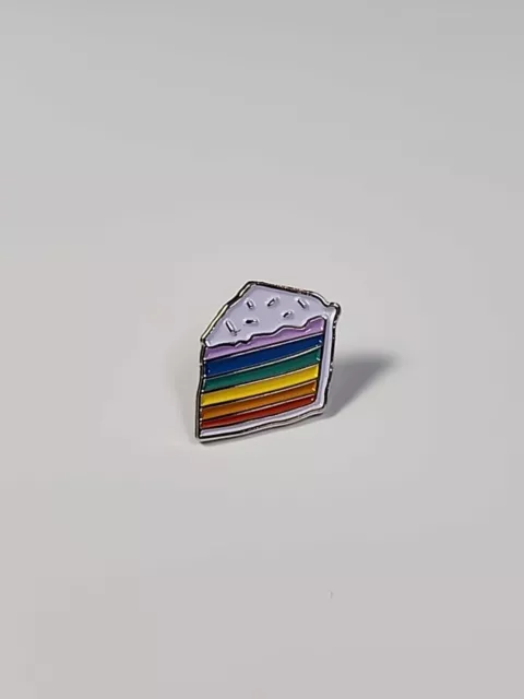 Slice of Rainbow Cake Lapel Pin