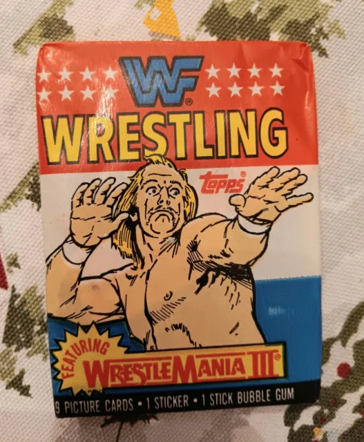 1987 Topps WWF Trading Cards One SEALED Pack - WWE WrestleMania III - Hulk Hogan