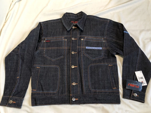 VINTAGE FUBU JEAN Jacket Womans Medium 90s Y2K Fat Albert Hip Hop