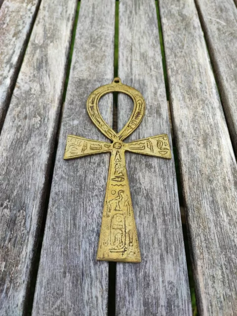 Messing Ankh Horus Schlüssel Des Lebens Amulett 18 Cm Handarbeit Kairo