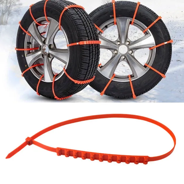 10Pcs Universal Winter Snow Mud Anti-skid Tire Chains Tendon for Car Sedan SUV#