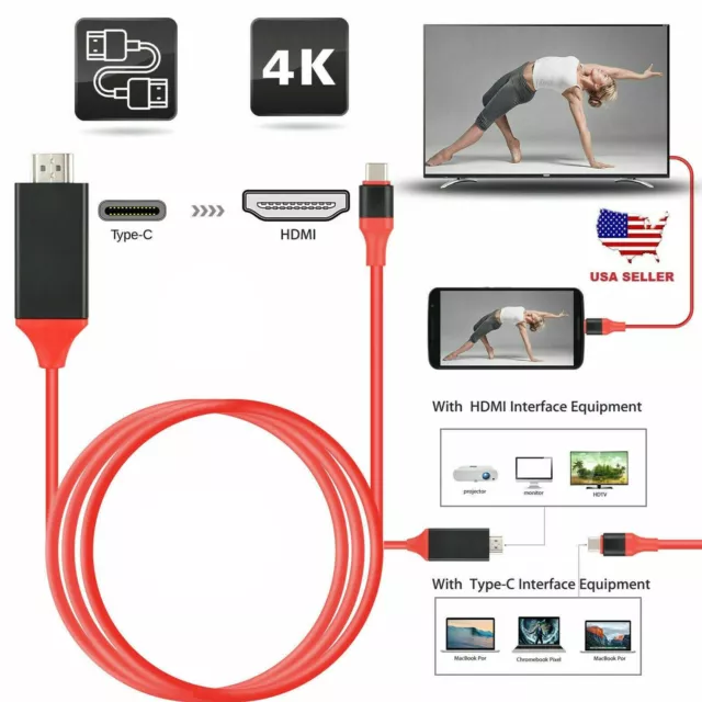 USB-C Typ C zu HDMI HDTV TV Kabeladapter Für Samsung Galaxy S10 Note 9 MacBook