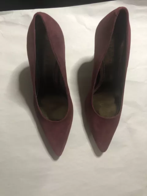 Ralph Lauren Size 6.5B SARINA Black Satin Pumps Heels Dk Berry  Womens Shoes