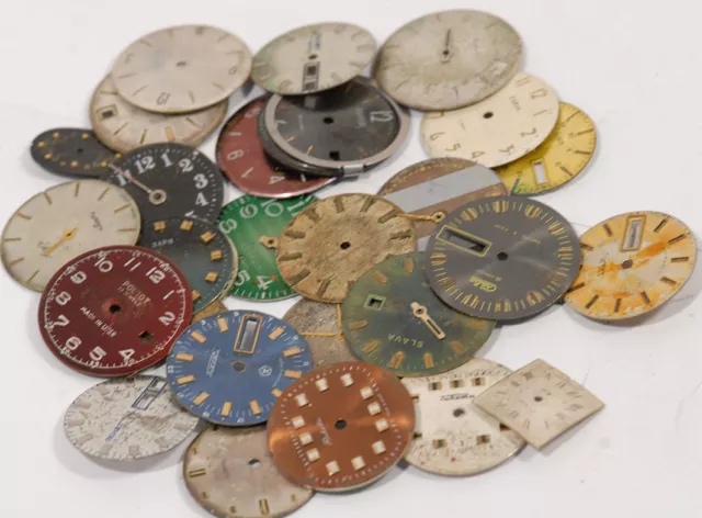 Lot of  10  WATCH DIAL Vintage   Steampunk Art or for parts