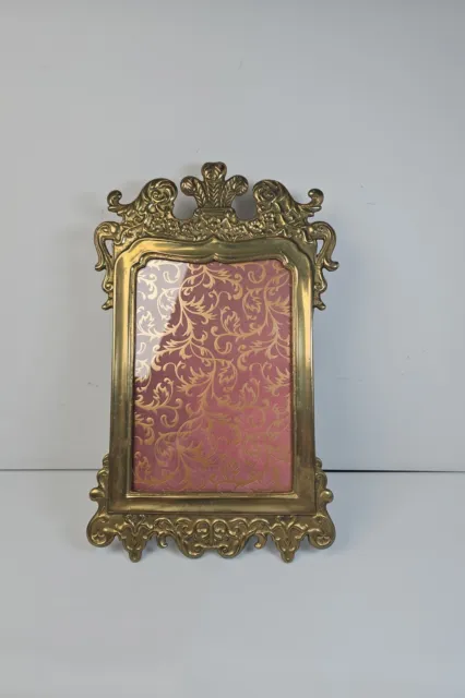 Vintage Brass Metal Picture Frame Victorian Gilt Ornate Style 5 X 7" Photo