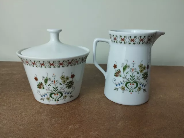 Vintage 1960's, Seltmann Weiden Bavaria, Milk Jug or Creamer & Sugar Bowl