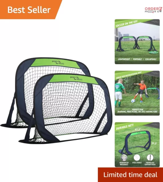 Collapsible Soccer Goal Net Set - Lightweight & Easy Assembly - 2 Nets Included