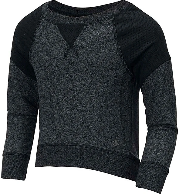 Champion Cambio Ragazze' Marylin Francese Spugna Maglione Felpa, Nero, XS