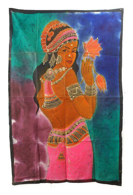 Batik Femme Hindoue Erotique 115x 74cm tenture murale 27