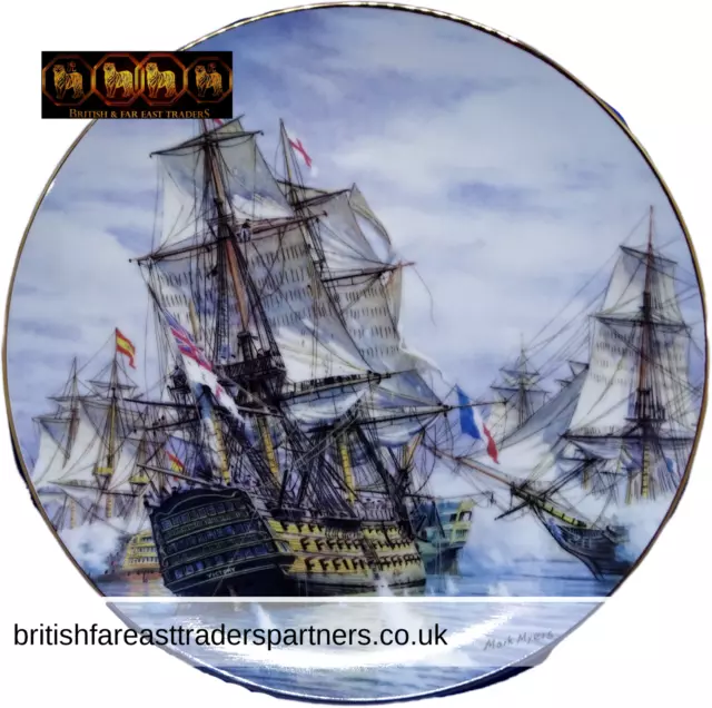 VINTAGE "GREAT BRITISH SEA BATTLES BY MARK MYERS" 1805 Battle COLLECTABLE PLATE