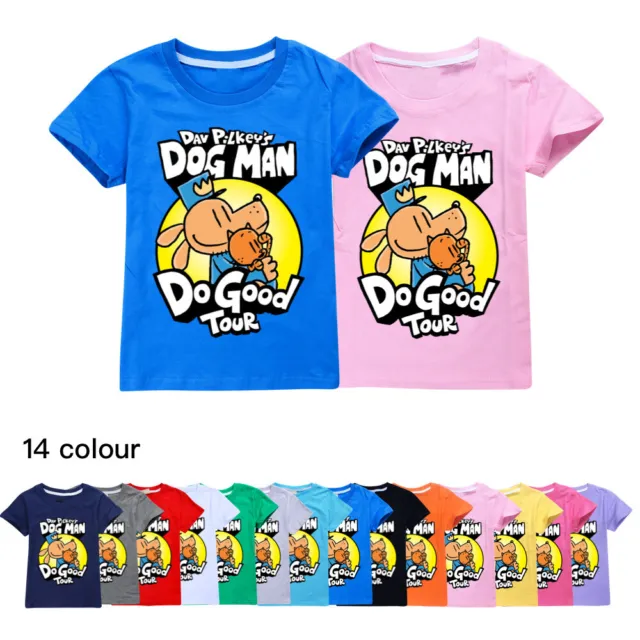 Boys Girls Dog Man World Book Day Dogman School Hoodie Hooded T-shirts Tops Kids