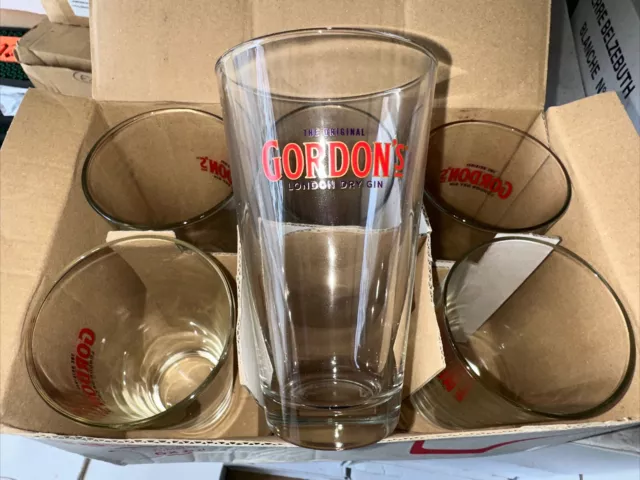 6 Verres Gin Gordons Conic 33 Cl Neuf