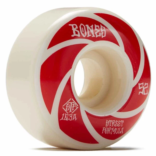 Bones STF V1 Patterns Wheels Set White Red 52mm/103a