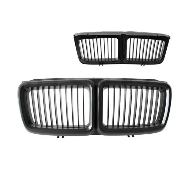 2 Grille De Calandre Noir Mat Bmw Serie 7 E32 Phase 2 De 1992 A 1994