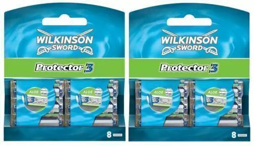 Wilkinson Sword Protector 3 Razor Blades 16 Pack Mens Shaving Genuine