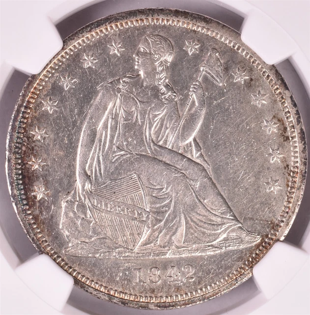 1842 Seated Liberty Silver Dollar - NGC AU58