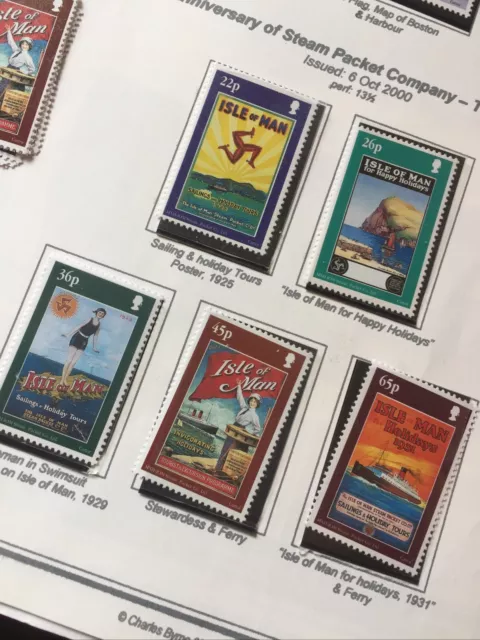 Isle of Man Stamps Mint 2000 Tourism Posters Steam Packet Company Holiday