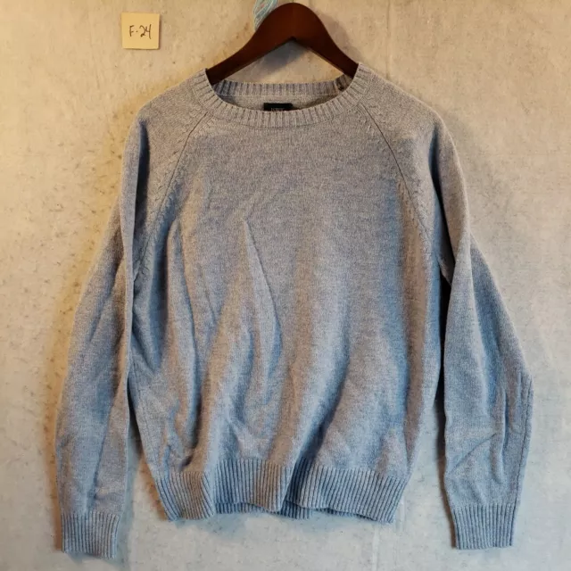 J CREW Men's 100% Lambs Wool Sweater H0520 Blue Large L
