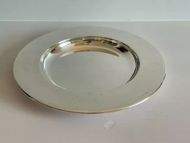 Ancien assiette plat 24,5cm  Moderniste  en métal argenté   P. PLASAIT orfèvre