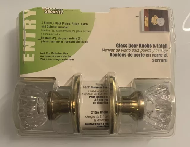 PrimeLine E2317 Glass Doorknob Set MISSING Latch, Open Package