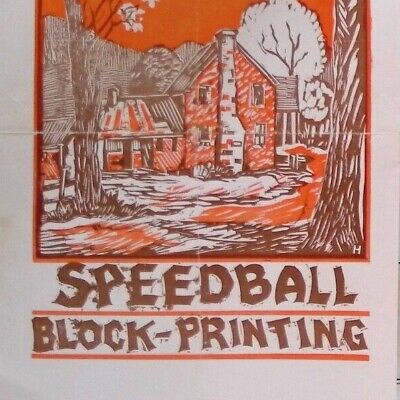 Años 60 Speedball Block Suministros de Impresión de Grabado Folletos Cortador de Linóleo