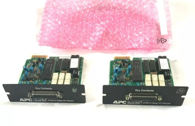 APC Lot of 2 Dry Contacts Smart Slot Relay I/O Module AP9610 Rev 3  Free Ship