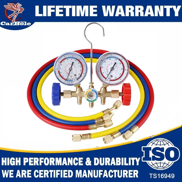 HVAC A/C AC Diagnostic Charging Service 3Way Manifold Gauge Charging