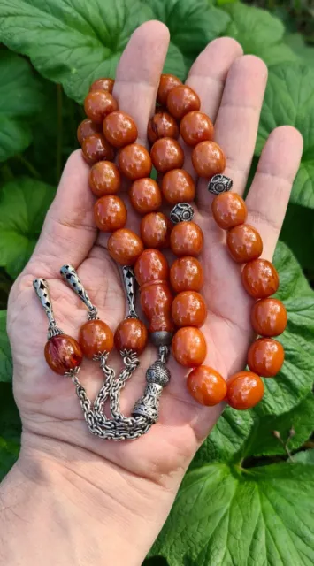 Old Amber Bakelite  Prayer Worry Beads Subha Tasbih Tasbeeh تسبيح Masbaha مسبحة