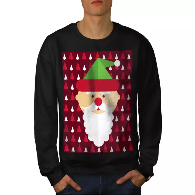 Wellcoda Santa Cute Cool Mens Sweatshirt, Jolly Casual Pullover Jumper