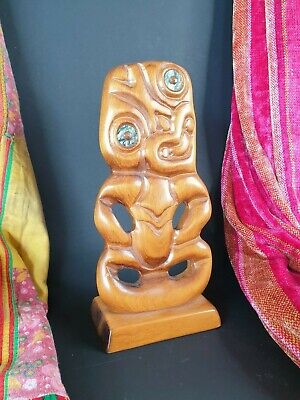 Old New Zealand Maori Carved Wooden Tiki …beautiful collection and display piece 3
