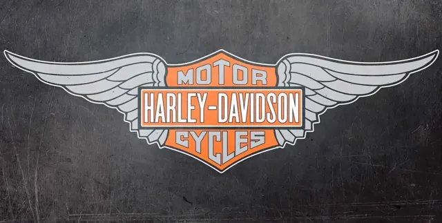 Harley Davidson Motorcycles Flying Wings Logo 48" Heavy Duty Usa Metal Adv Sign