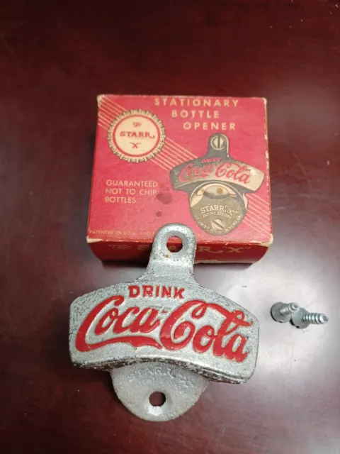 Vintage 1950s Coca-Cola NOS Starr “X” Stationary Wall Mount Bottle Opener New