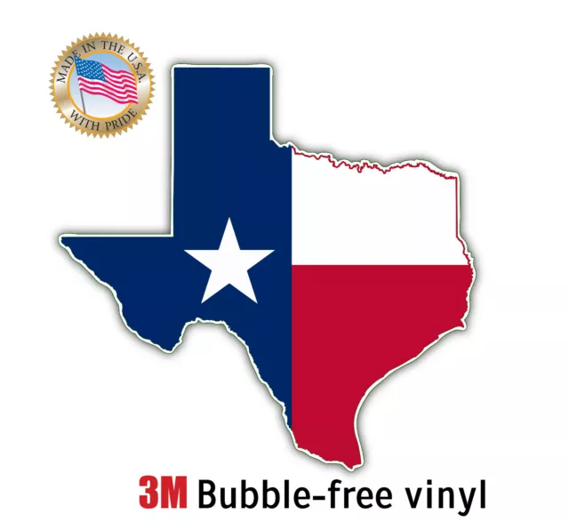 Texas Shape State Flag Sticker Decal Vinyl AMERICA AMERICAN gods country BUSH