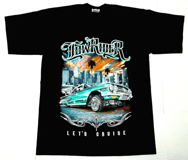 Lowrider T-shirt Let's Cruise Urban Streetwear Men's Tee New