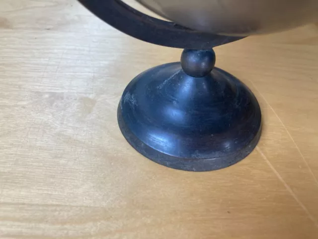 Vintage Small Metal Globe on Stand 3