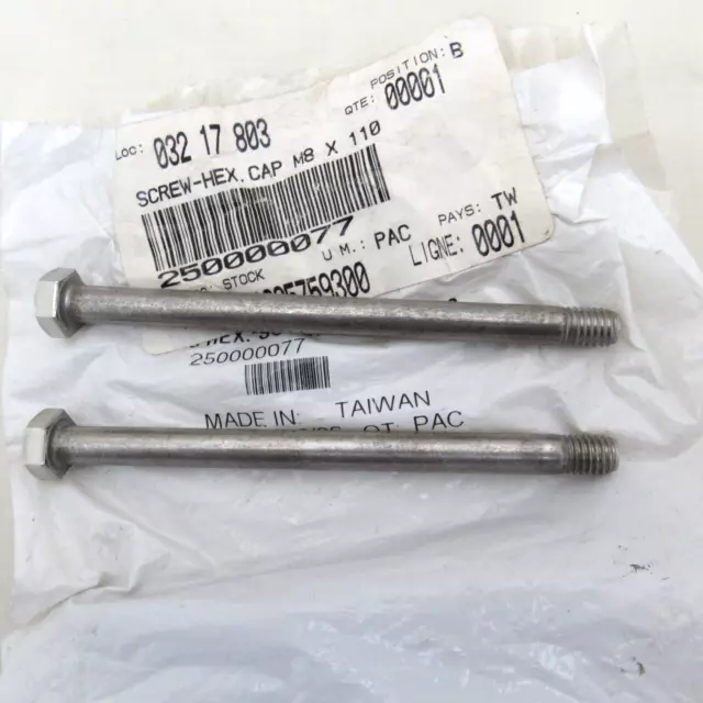 Sea Doo OEM M8x110 Hexagon Hex Cap Screws Bolts 250000077 Set of 2
