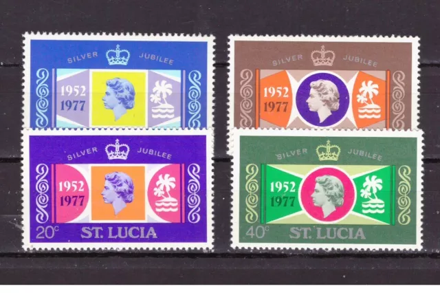 FRANCOBOLLI Stamps Colonie Inglesi St. Lucia 1977 Silver Jubilee MNH* &