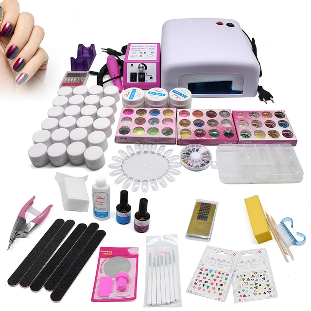Estudio de uñas juego completo gel UV juego de uñas juego de inicio tipo fresadora de uñas con fresadora